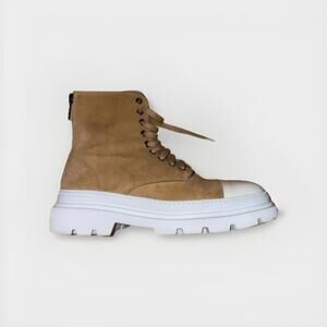 ORO The Devon Beige Combat Boots Men’s Size 10 Leather Lace Up Casual Fashion